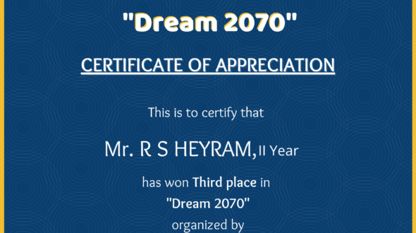 Me and My Team Won Third place in Dream – 2070 Contest